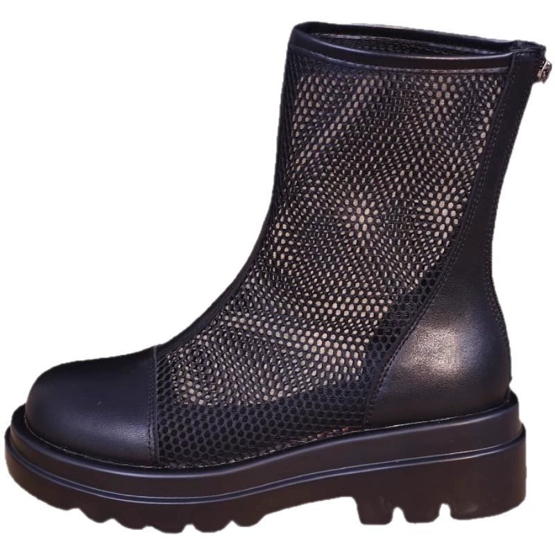 Martens‑style breathable mesh platform ankle boots, lightweight, sizes EU 35–40
