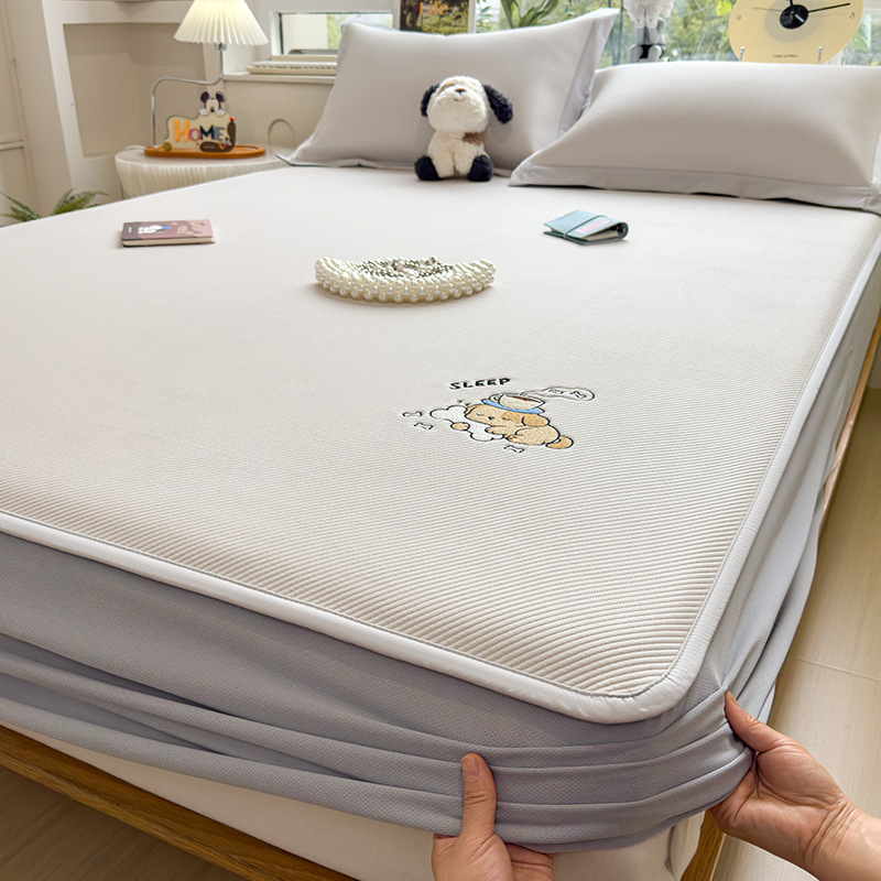 Summer Cooling Ice Silk Bed Sheet Set, Three-Piece Machine Washable Air-Conditioned Ice Silk Soft Mat, 2026 New Model Bed Cover Summer Cooling Ice Silk Bed Sheet Set, Three-Piece Machine Washable Air-Conditioned Ice Silk Soft Mat, 2026 New Model Bed Cover