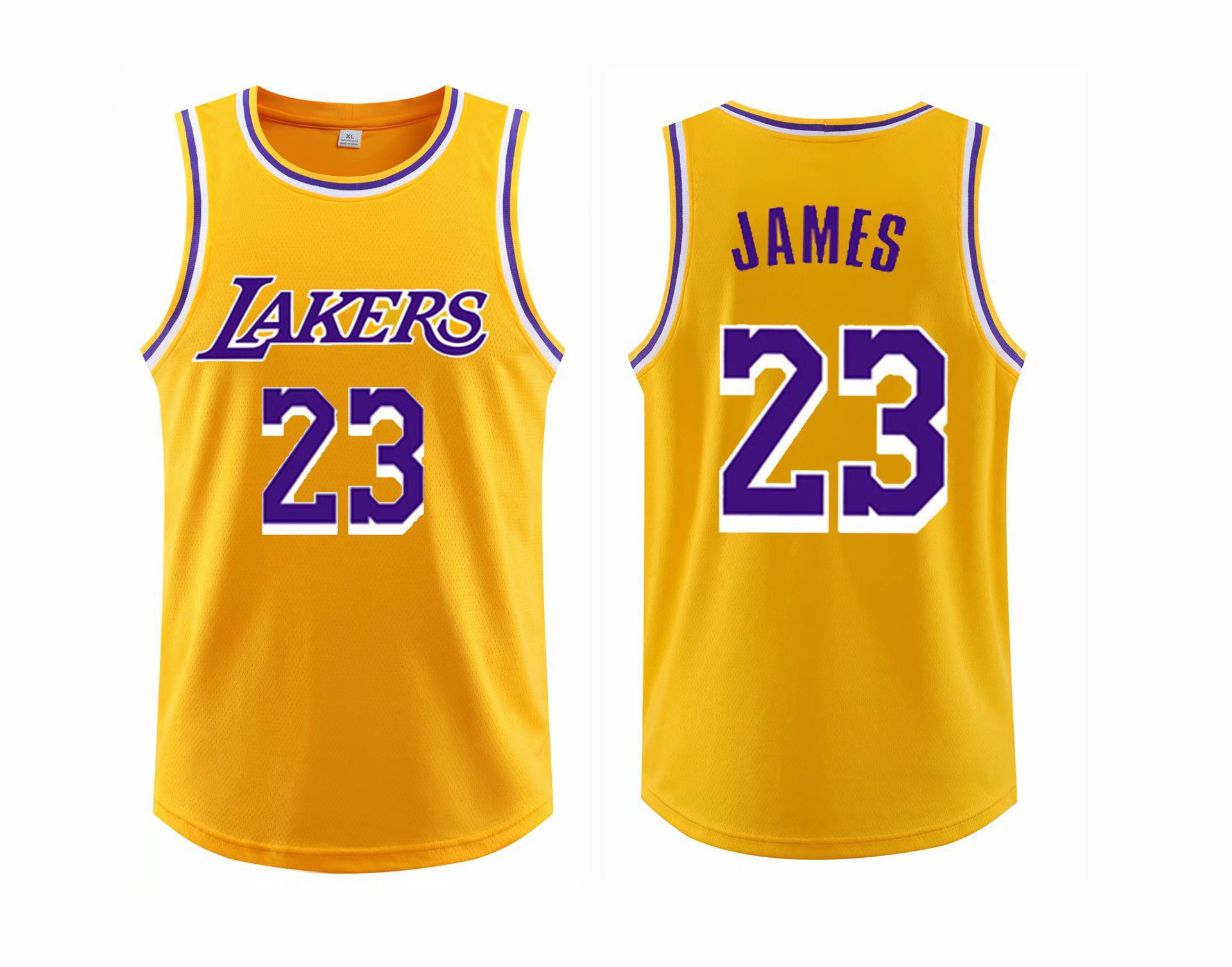 Sleeveless Vest Top Lakers Jersey Basketball Game Basketball Suit Vest L-5XL