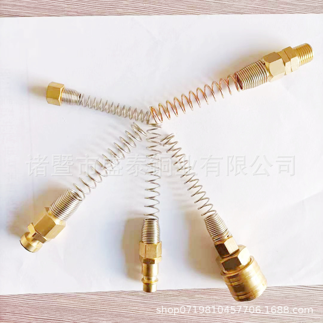 精炼黄铜德式弹簧锁管插芯 欧标PLUG德式8*12锁管锁扣快速接头