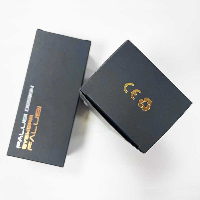 Fabricante al por mayor Tiandi simple caja de gafas caja exterior en stock logotipo impreso caja de producto negro puro