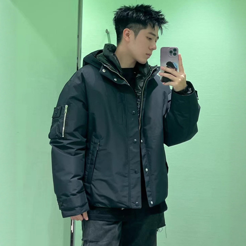 In-Stock Original P Brand Xiaohongshu Influencer Style Double-Sided 90% White Duck down Jacket for Men and Women