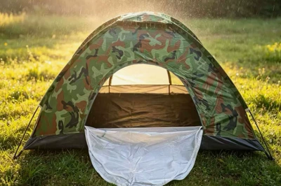 Single and double person tent, individual soldier outdoor camouflage tent, foldable lightweight portable tent, outdoor camouflage army green mosquito-proof tent (Avtomobil dam çadırları) - single-door-jungle-camouflage-1-person-21m