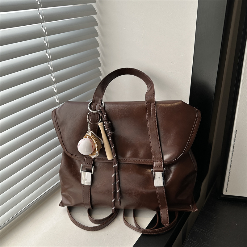 2024 otoño y invierno nuevo estilo de alta sensación bolso de mano de gran capacidad mochila de hombro mujer retro viaje de hombro mochila de moda