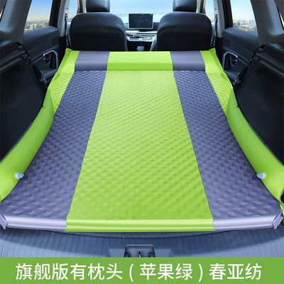 for self-driving outdoor travel, Vehicle-mounted inflatable bed - default-item-wave-point-winged-flagship-version-a-model-spring-yarn-green-gray