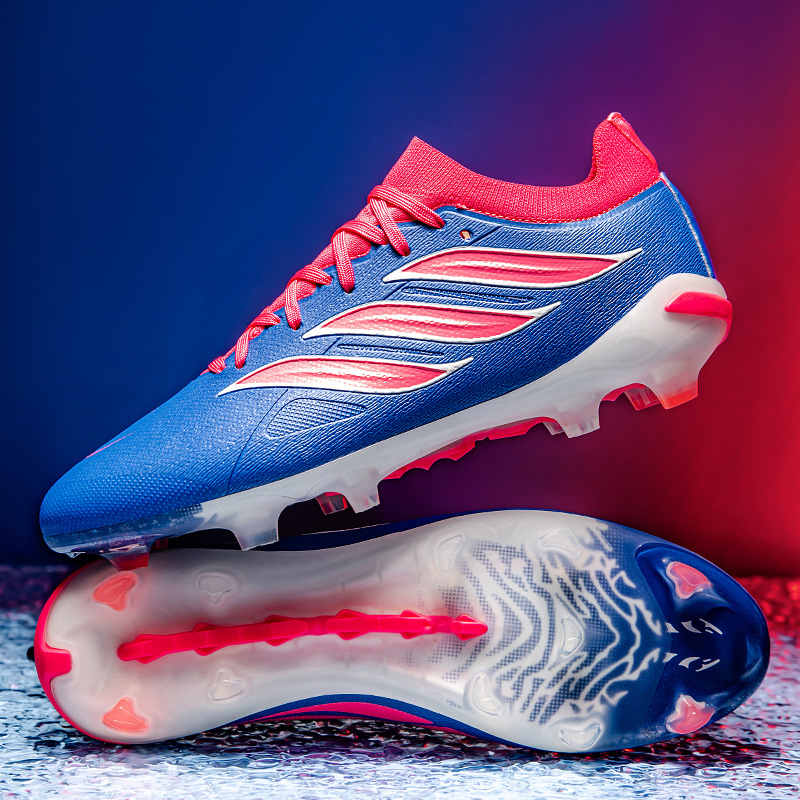 Zapatos de fútbol infantiles, zapatos de entrenamiento antideslizantes para niños y niñas, velcro, césped artificial