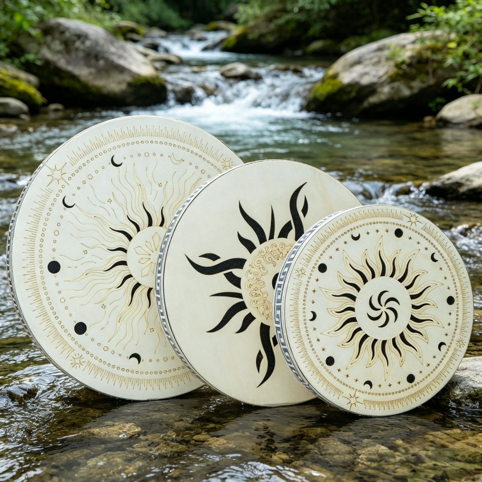 Ripple Drum, Natural Stream Sound Imitator, Ethnic Percussion Instrument, Musical Therapy Portable Ripple Drum Instrument