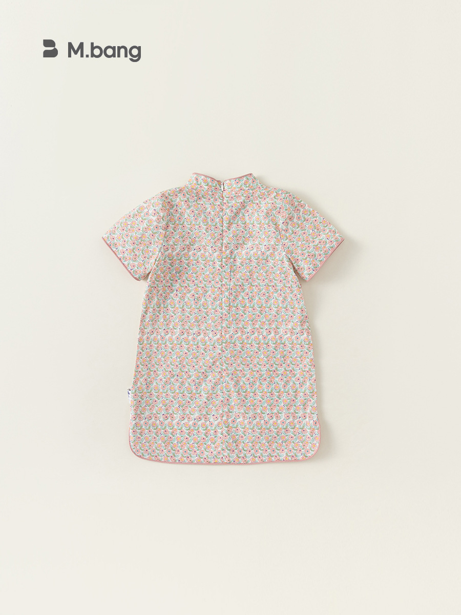 Youbao ropa para niños nuevos productos de verano vestido de bebé femenino falda para niños estampado chino vestido cheongsam retro para niñas