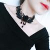 Retro crystal, necklace, choker, chain for key bag , Gothic