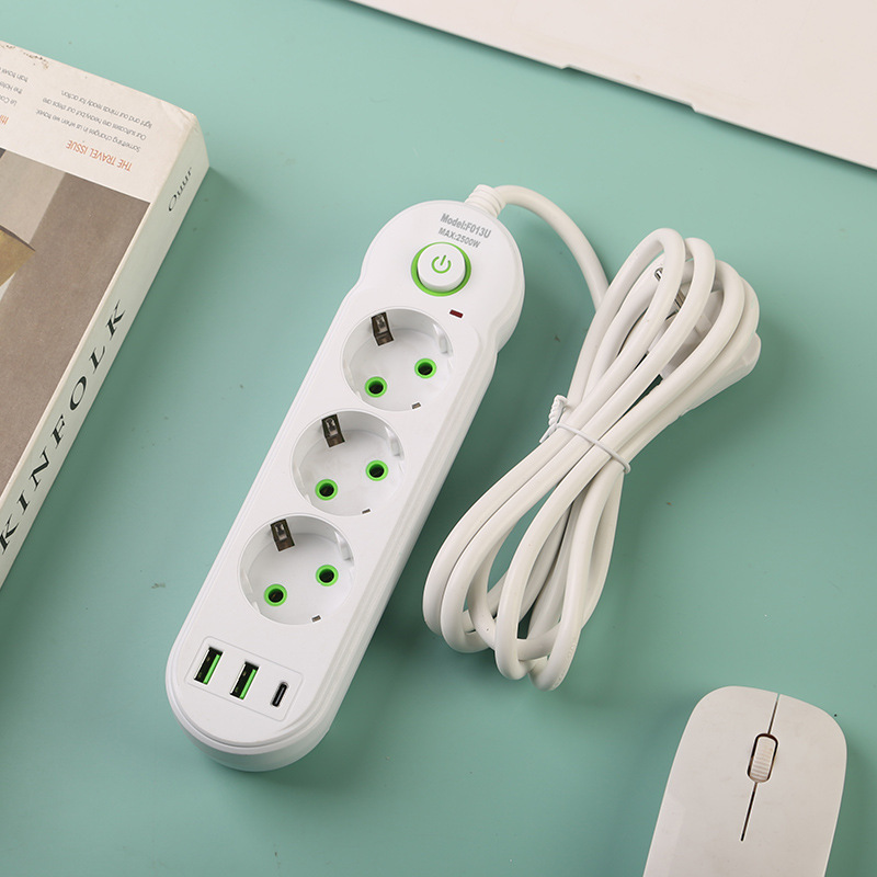 2USB + 1Type-C Black and White Mixed Bag Interruptor general de comercio electrónico transfronterizo ruso