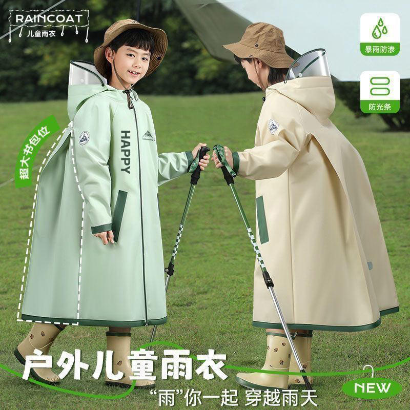 Children's raincoat for boys and girls, first-grade primary school students' rain poncho for school, 2026 new model with backpack Children's raincoat for boys and girls, first-grade primary school students' rain poncho for school, 2026 new model with backpack