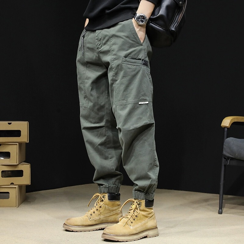 Japanese Outdoor Overalls Men's Trendy Brand Loose Casual Trousers Youth All-match Foot-length Trousers Harlan Nicking Footy Pants