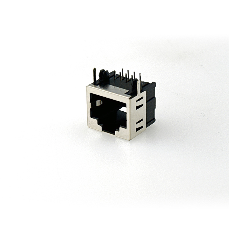 网络接口连接器 RJ45系列无灯半包无弹单口连接器 网线水晶头插座