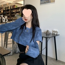 秋冬2025新款气质炸街套装打底衫搭配扎染上衣超火两件套女潮