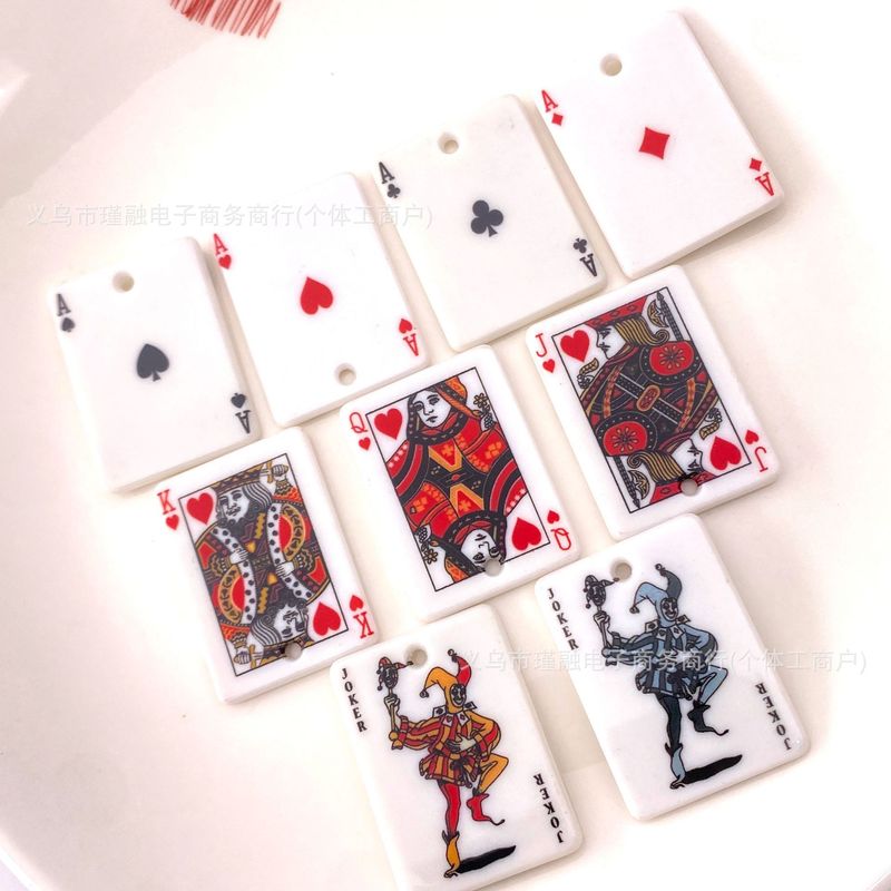 模擬トランプアクリルジュエリーアクセサリー diy 携帯電話ケース手作り子供のポーカーペンダント材料卸売|undefined