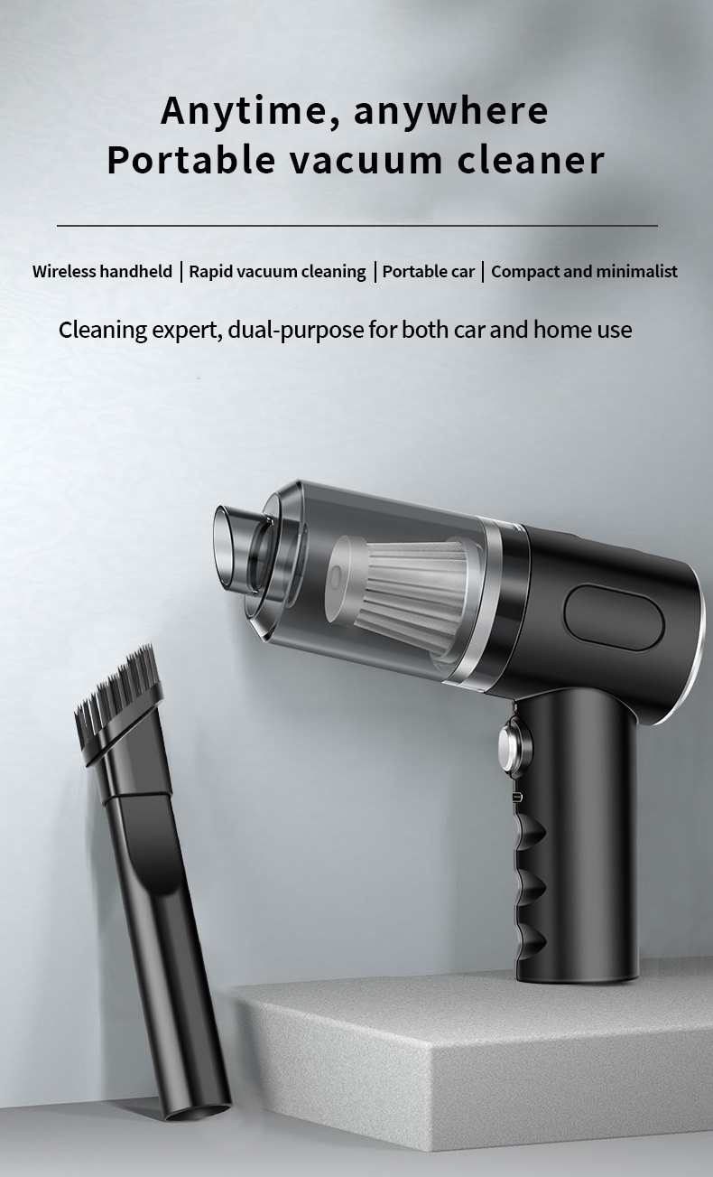 Cross-Border Handheld Car Brushless Vacuum Cleaner with High Suction Power for Blowing Cars USB Rechargeable Portable Small High Power