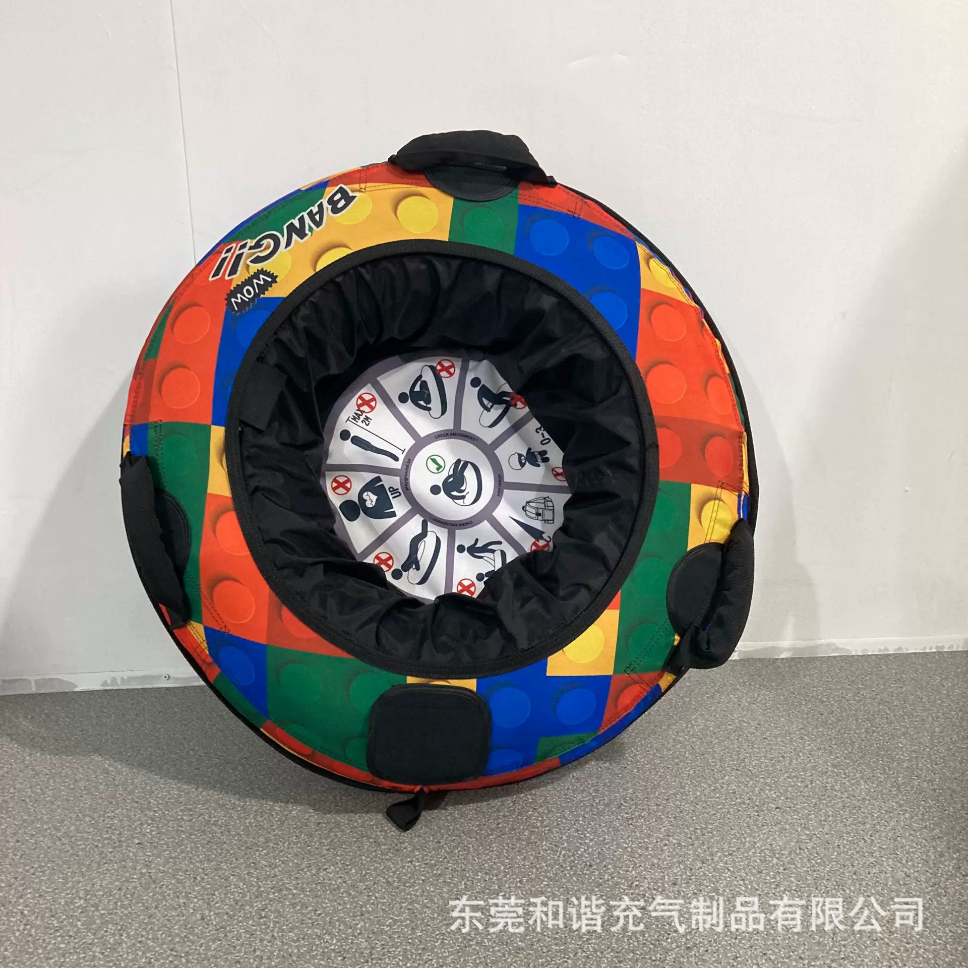 跨境直供充气旱地滑草圈彩虹滑道拖拉旱滑梯圈现货加厚充气滑雪圈