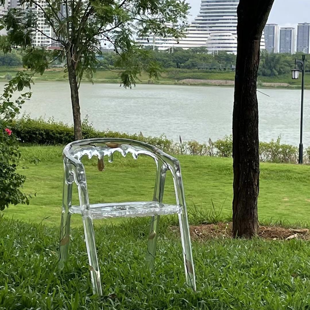 水滴椅树脂透明餐椅茶椅靠背意大利家具餐桌椅椅子别墅酒店餐厅