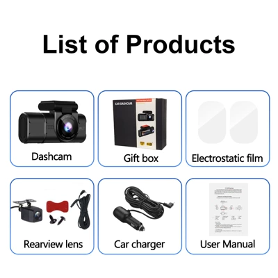 4K Ultra Hd Three Lens Driving Recorder Super Night Vision Wifi In-Car 180 ° Fish Eye 4K+1K+1K (Driving recorder) - k39-no-card-standard-car-charger