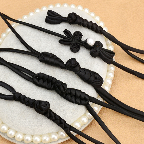 Qipao retro hairpin white national trend ancient costume Hanfu dress decoration long tail pipa pearl butterfly button snake knot