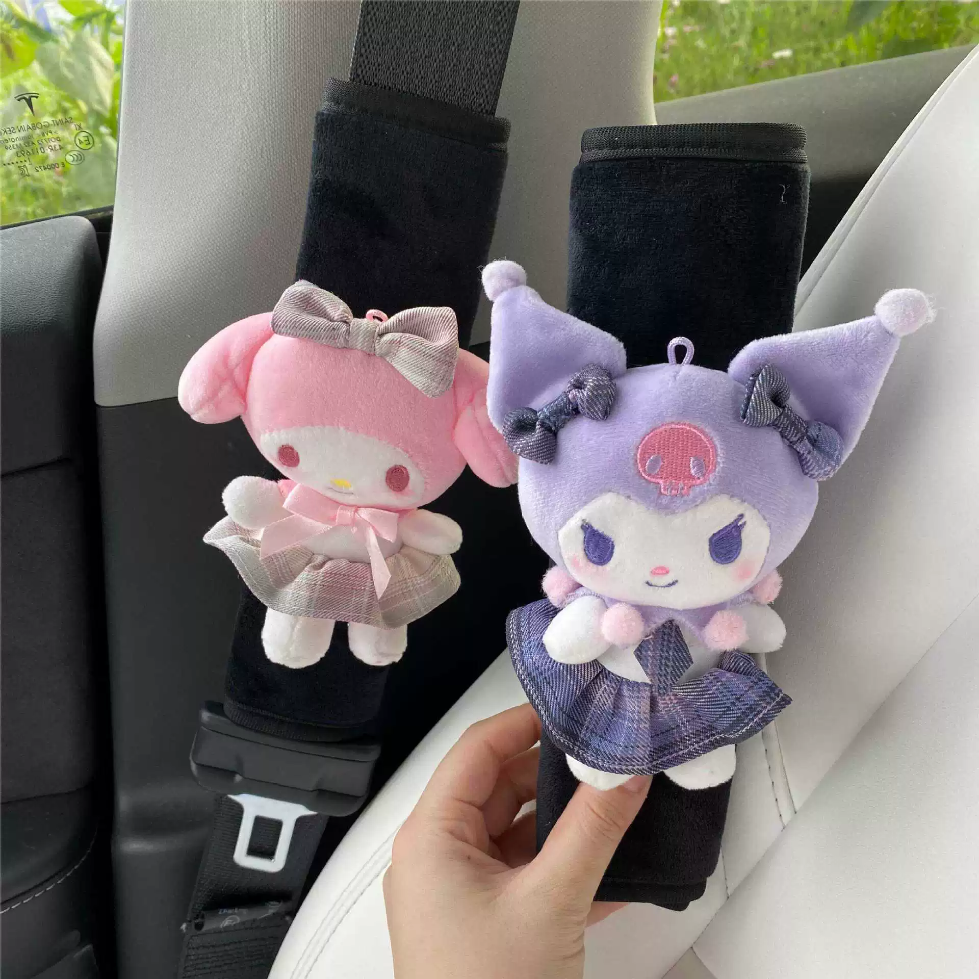 Аутентичная униформа Kuromi JK, чехол на плечо для салона автомобиля, чехол для ручного тормоза, чехол для рычага переключения передач, милый кулон