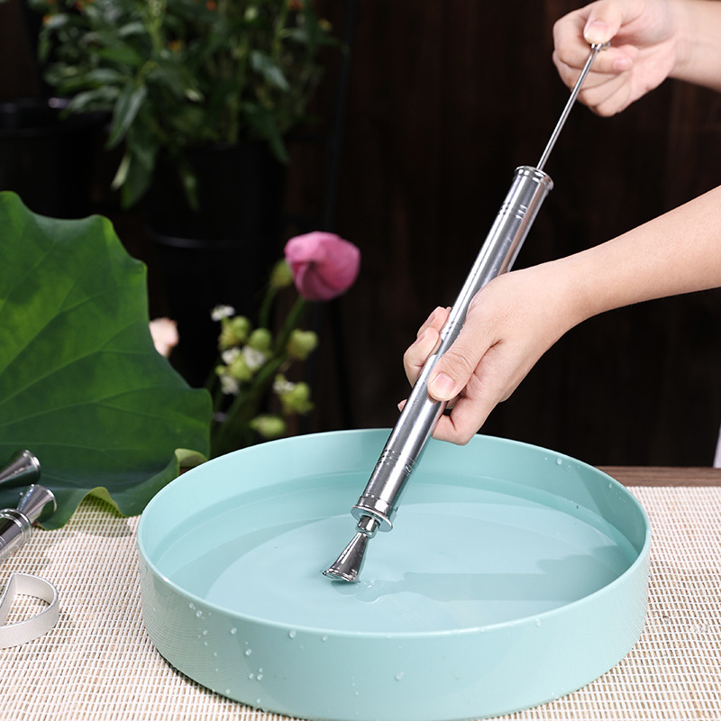 Water injector mist sprayer high-pressure water injection fresh-keeping plant stainless steel lotus lotus leaf plant fresh-keeping flower path flower art