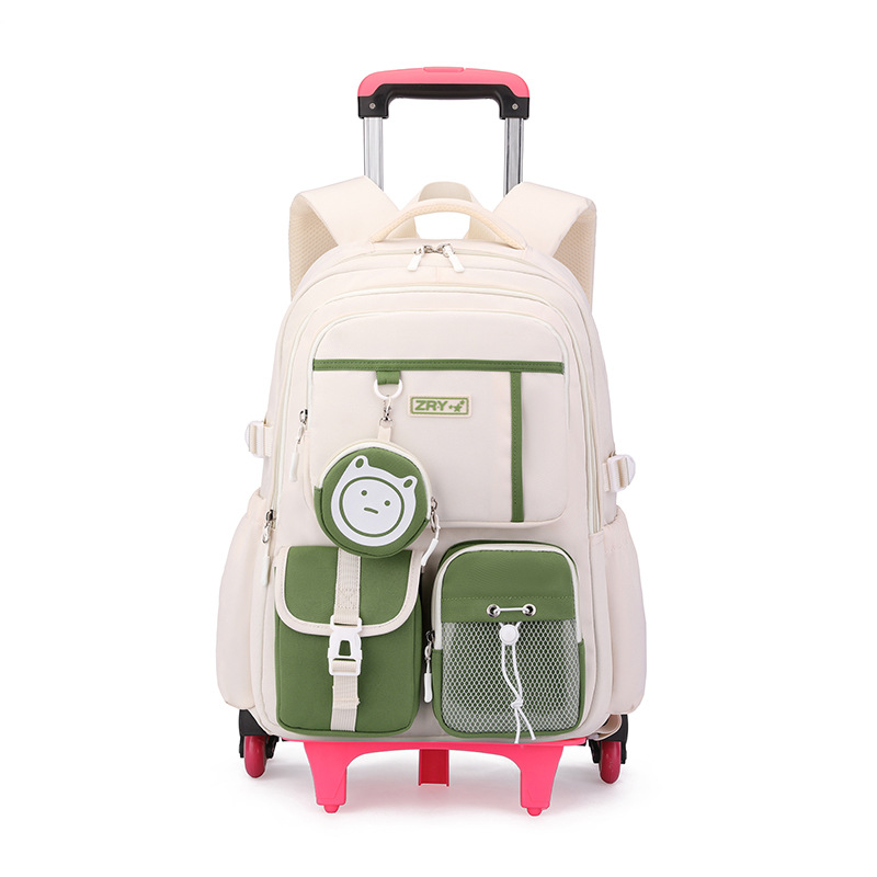 Nueva mochila de tirón para estudiantes de escuela primaria niñas 3 - 6 grados estudiantes de gran capacidad de moda mochila de tirón para estudiantes ligeros