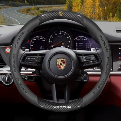 Steering wheel cover Cover Cayenne Macan Panamera 718 - exclusively-for-porsche-black-carbon-fiber-pattern-nappa-leather-default
