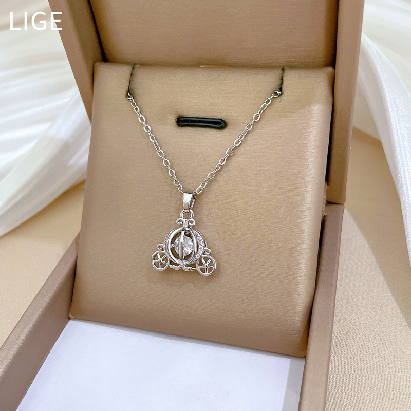 Collier De Luxe Scintillant Strass Pour Femme Chaîne En Acier_voghion.com