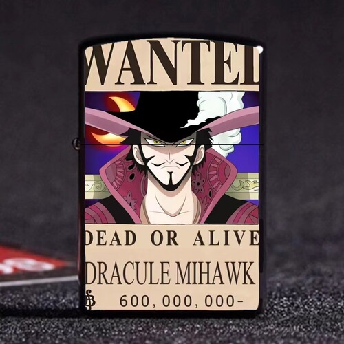 One Piece wanted order lighter, metal kerosene windproof lighter, anime pirate complete set of wanted order distribution