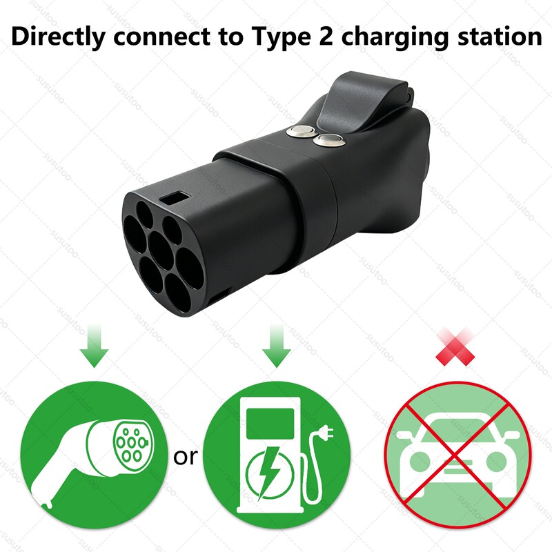 Type2 Charging Station Power Conversion Adapter European Standard Type2 to Schuko Socket Outdoor Power Adapter Type2 Charging Station Power Conversion Adapter European Standard Type2 to Schuko Socket Outdoor Power Adapter