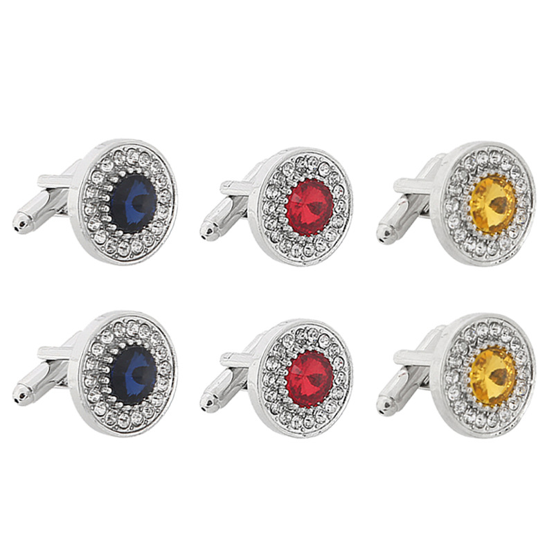 Sıcak Satış Yaratıcı Elmas Mavi Kristal Kol Düğmeleri Fransız Gömlek Düğmesi Kol Düğmeleri_voghion.com