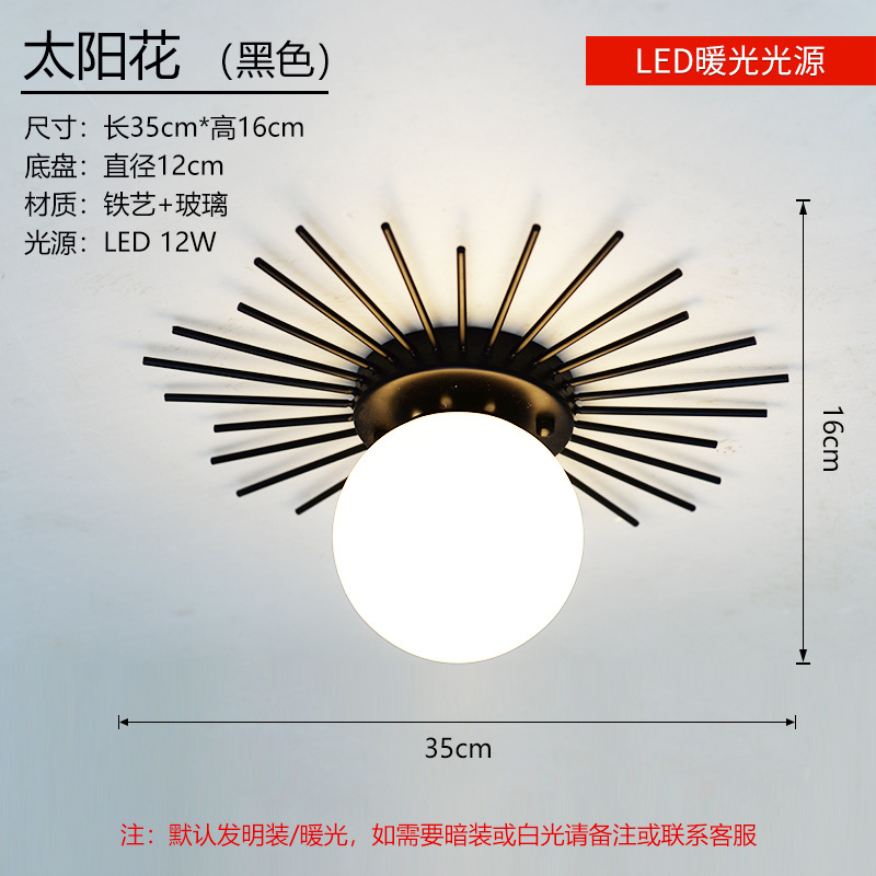 Lámpara de pasillo lámpara de pasillo balcón entrada hogar creativo Luz de lujo moderno simple cristal nórdico dormitorio lámpara de techo