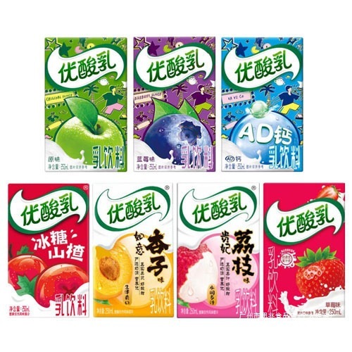 盒整箱酸奶lX24原味大量口味牛奶早餐奶饮料优酸乳多种250m批发|undefined