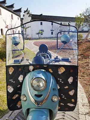 Electric car windshield motorcycle windshield transparent heightening wide battery car front windshield windshield windshield (Motorcycle front windshield) - miaoxi-hardened-boardpvc-windshield-leggings