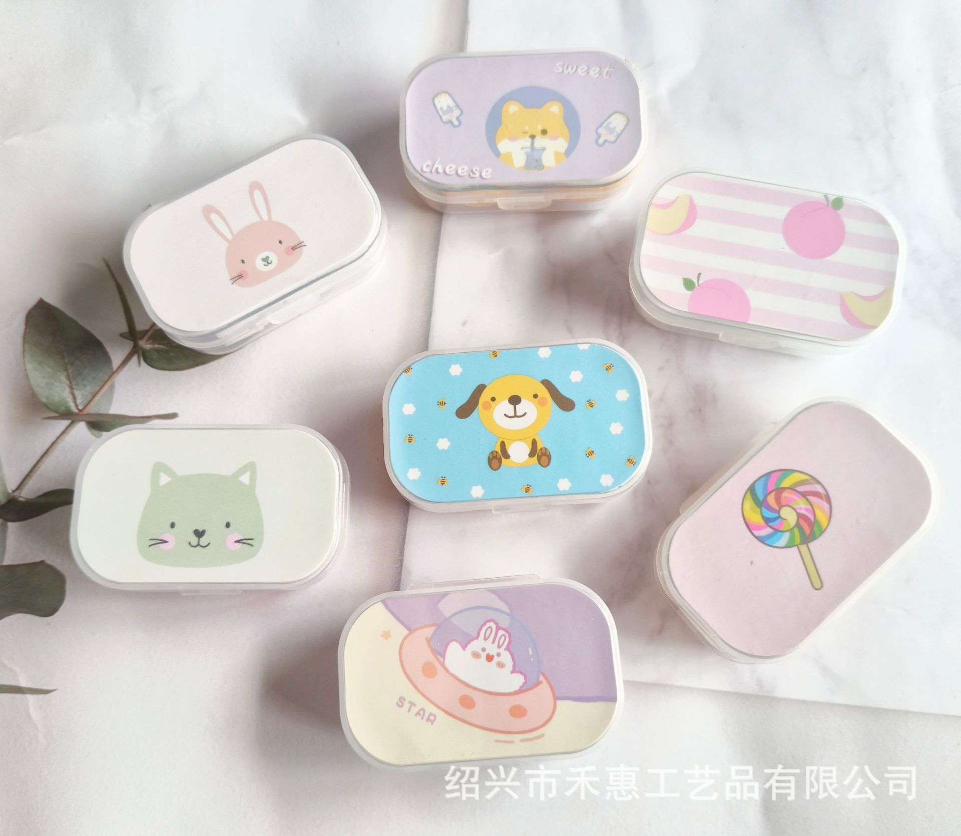 批发卡通可爱隐形眼镜盒护理盒美瞳盒伴侣美瞳眼镜伴侣盒糖果色