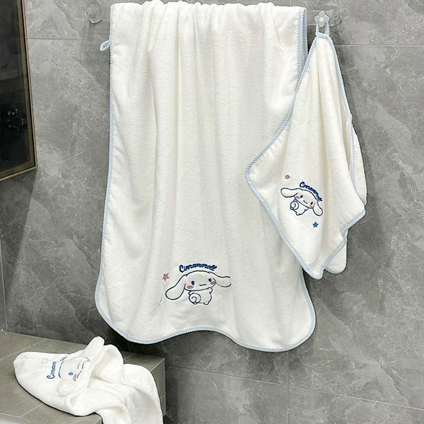 Cute bath towel, hair cap