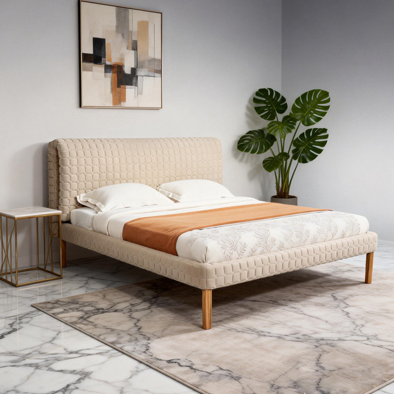 Italian Minimalist Bed, Light Luxury Villa Designer Style, Master Bedroom Fabric Double Bed, Custom Bed Frame for Large and Small Apartments Italian Minimalist Bed, Light Luxury Villa Designer Style, Master Bedroom Fabric Double Bed, Custom Bed Frame for Large and Small Apartments