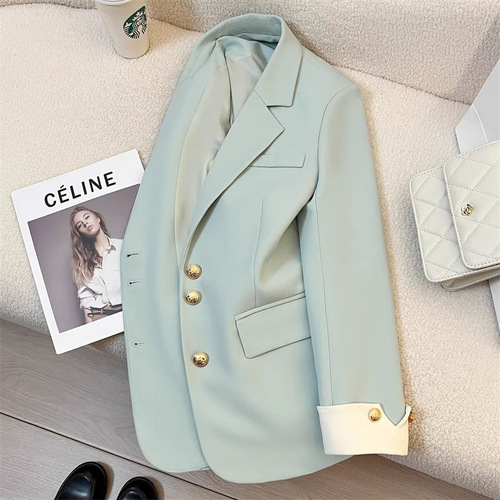 White Women's Suit Jacket 2025 Spring New Casual Elegant Lady High-End Street Style Popular Suit