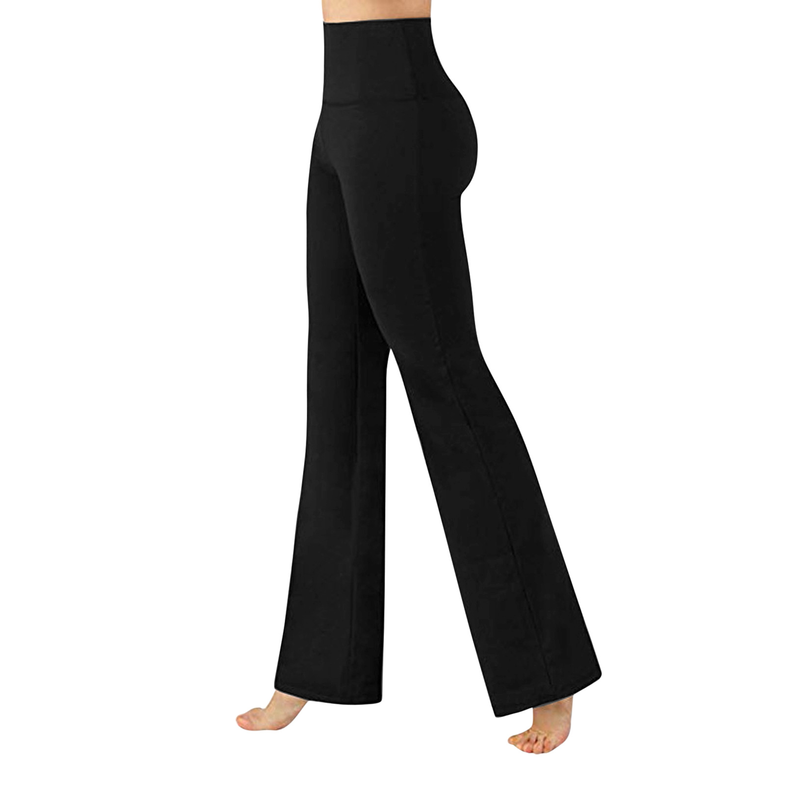 Women's Clothing fashionable slimming new high waisted high elastic solid color large leg pants casual yoga pants _voghion.com