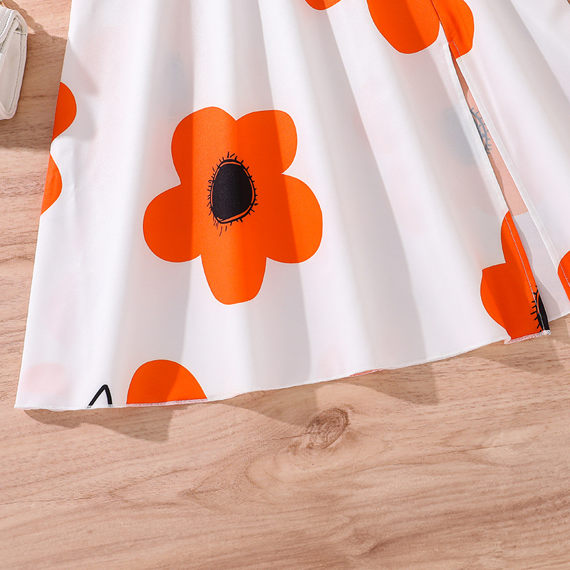 Mädchen Langarmkleid Mit Blumenmuster Modisches Herbstkleid_voghion.com