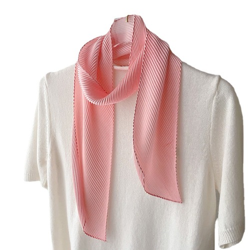  Korean Spring and Autumn New Solid Color Crepe Silk Scarf Women's Decorative Scarf Fashion Hairband Tie Bag Small Scarf Neck Protector
