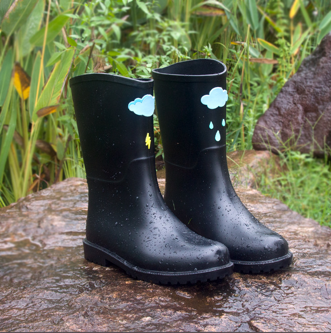 여성용 맞춤형 데칼 레인부츠, 가볍고 패셔너블한 아우터용 레인부츠, 미드컷 미끄럼 방지 워터슈즈, 방수화, 해변용 신발