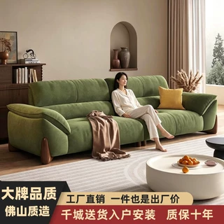 定制意式极简猫抓布沙发现代客厅小户型直排三人位复古风布艺沙发