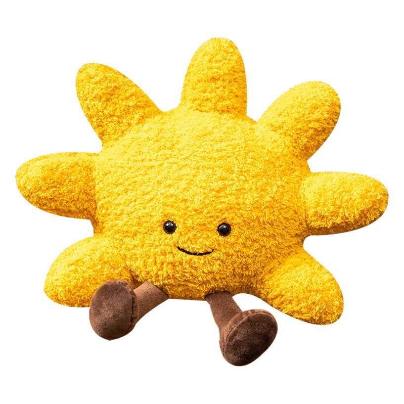 Nordic sonriente cara sol almohada muñeca de los niños sofá cojín de peluche de juguete decoración de la habitación de los niños ventana de la Bahía