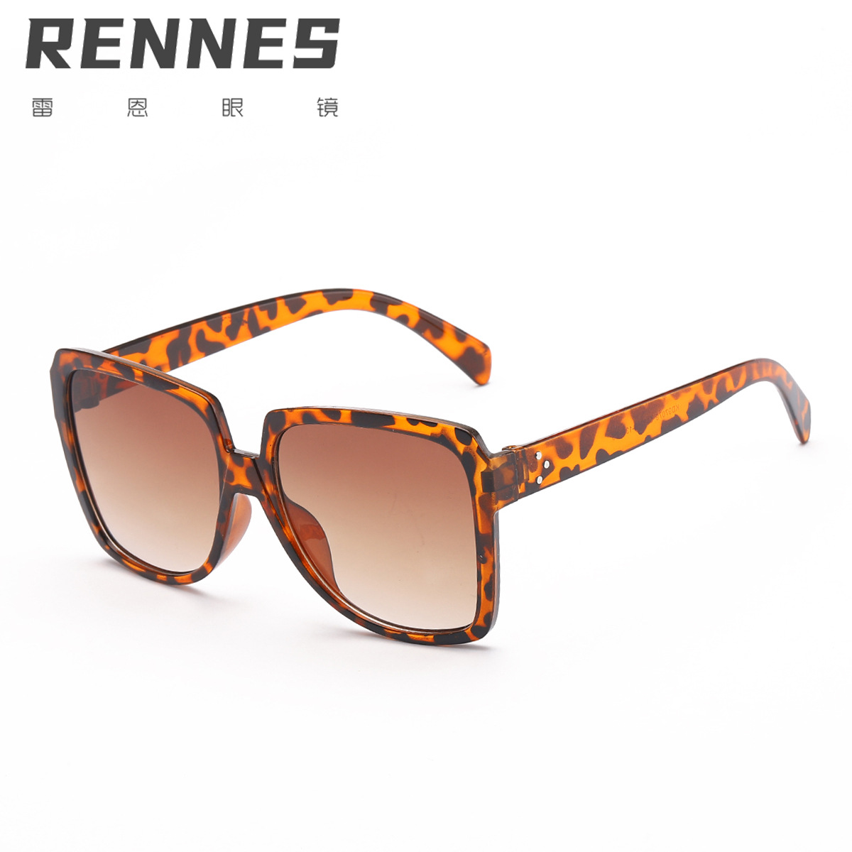 Gafas de sol transfronterizas de Europa y América de las mujeres de gran marco brillante negro liso ins gafas de sol 97079 grandes suglasses