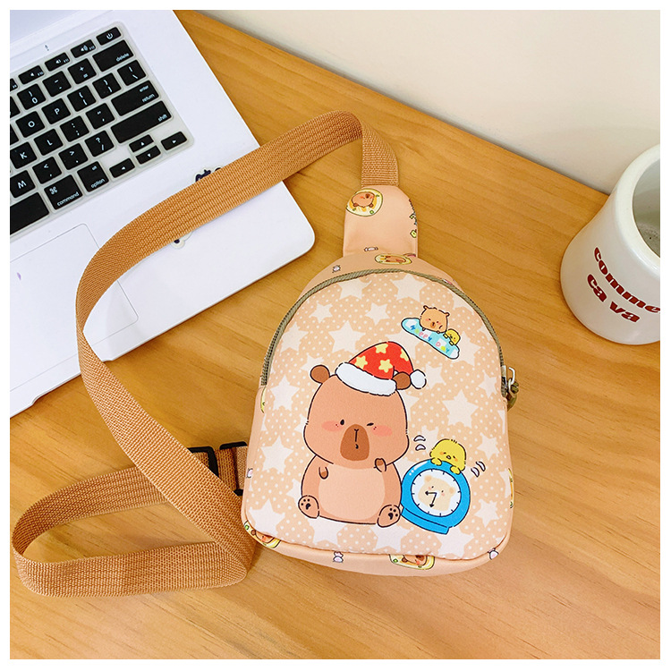 A new printed children's bag featuring cute and stylish Japanese cartoon boys' and girls' chest bags and Capibara baby coin purse undefined
