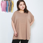 一件代发 200斤大码女装 胖m 棉蝙蝠衫 弹力短袖T恤 居家短袖上衣