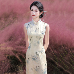 New Style One-Shoulder Modified Cheongsam 2025 New Arrival Youthful Girl Retro Fitted Everyday Summer Dress