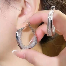 金属网状水晶圆圈耳环韩版精致气质高级感新款小众设计感轻奢耳饰